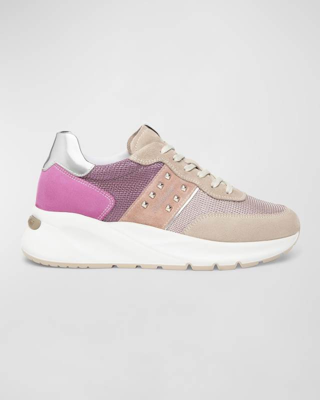 Mixed Media Colorblock Fashion Sneakers