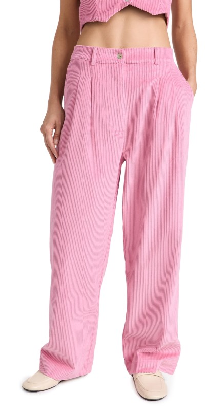DONNI. Cord Pleated Trousers Bonbon