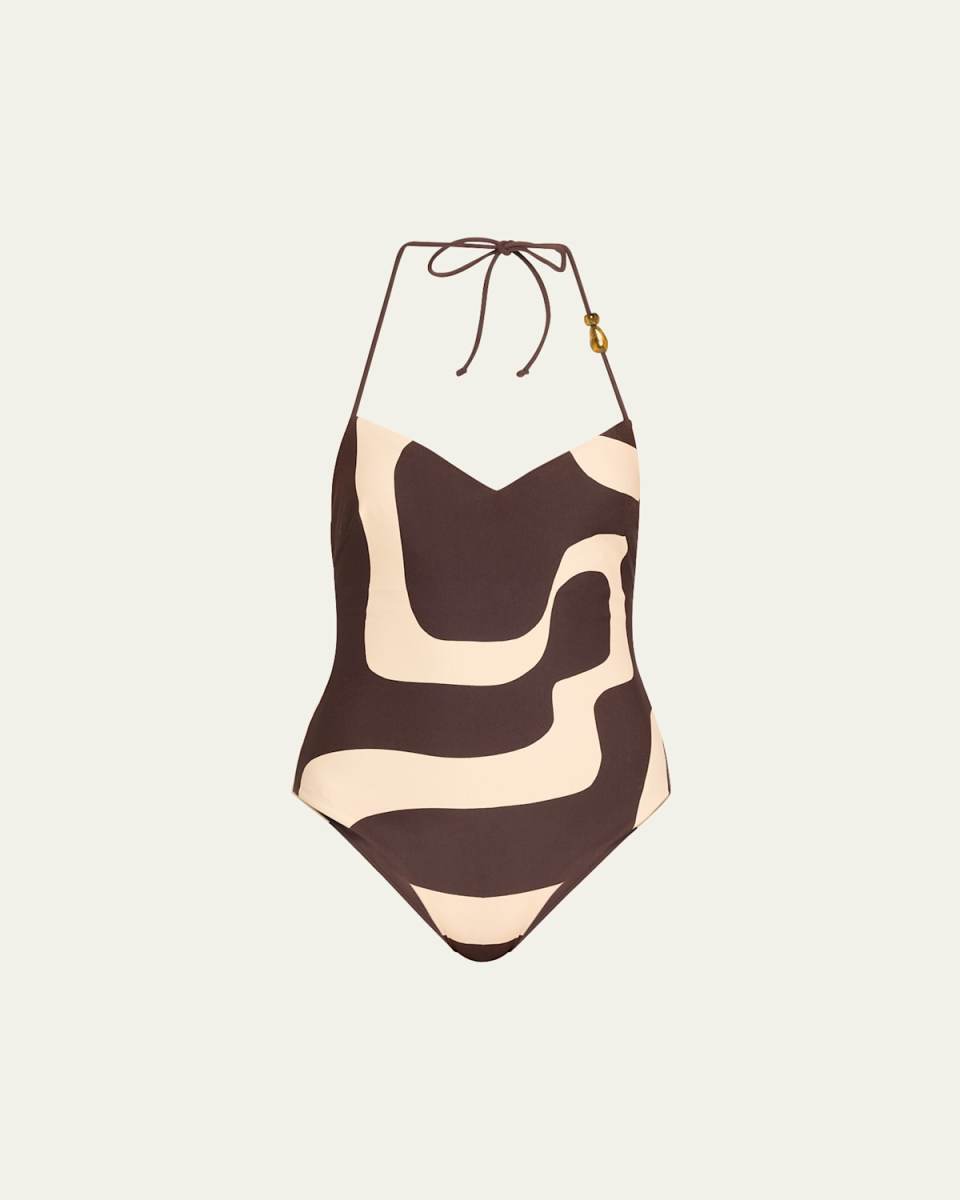 New Wave V-Neck One-Piece Swimsuit