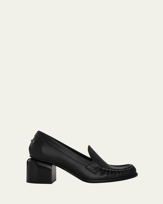 Romy Leather Heeled Loafers