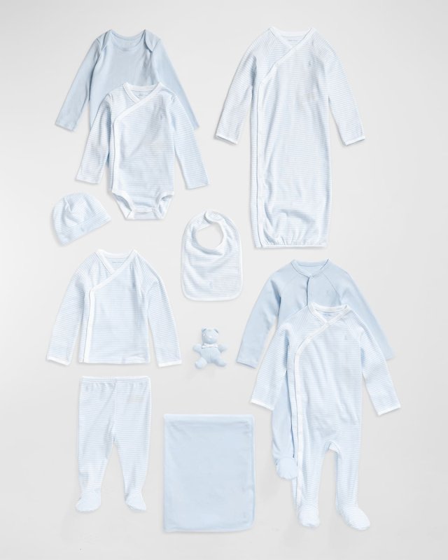 Boy's 11-Piece Organic Cotton Gift Set, Size Newborn-9M