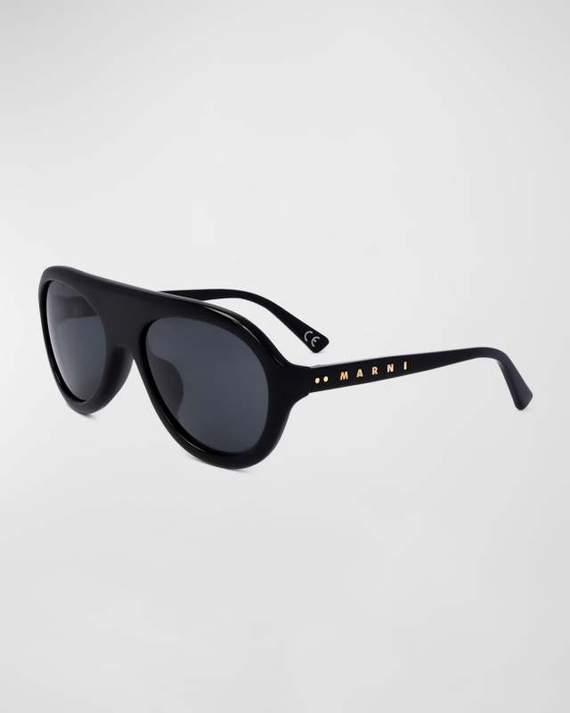 Logo Acetate Aviator Sunglasses
