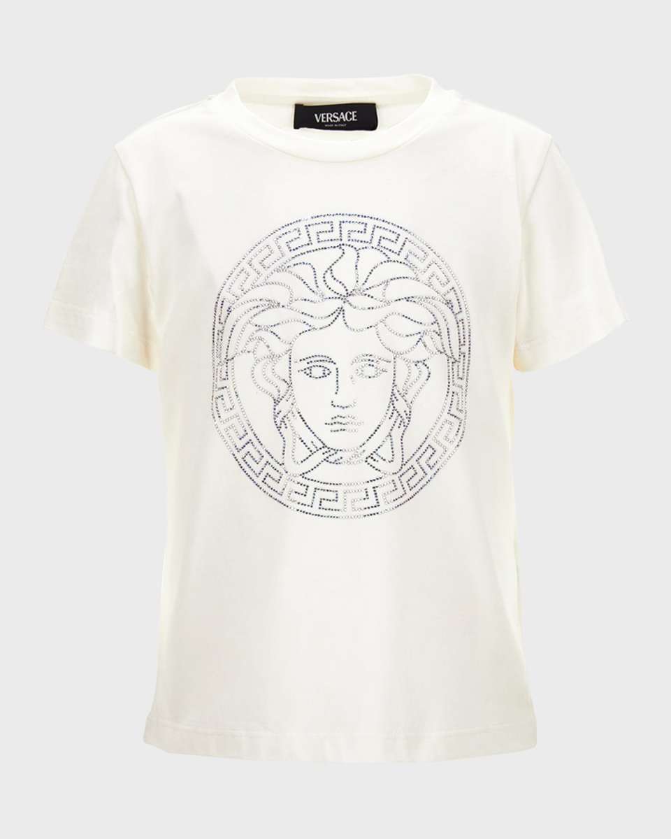 Girl's Medusa & Greca Trim Graphic T-Shirt, Size 4-6