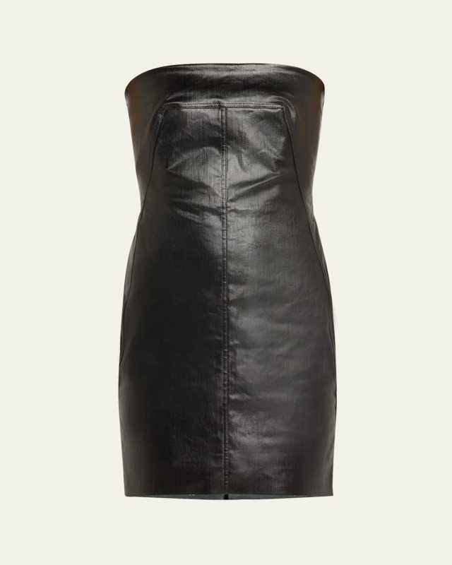 Bustier Coated Denim Mini Dress