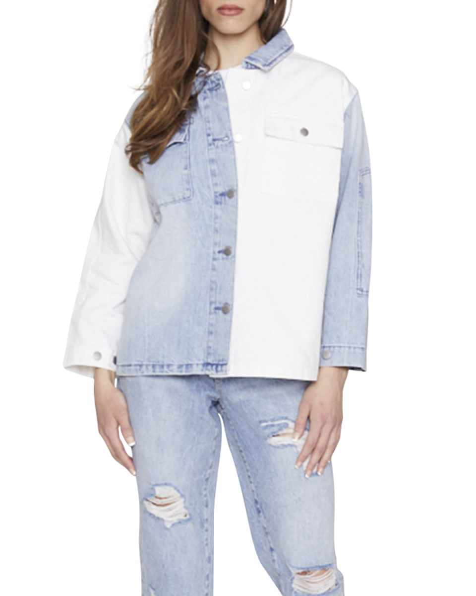 Oversized Two-Tone Denim Shacket