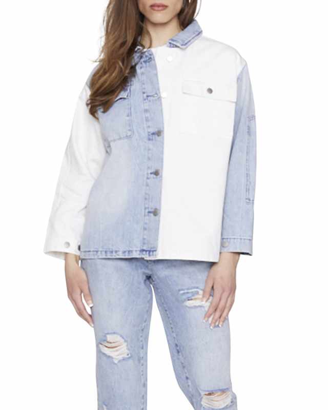 Oversized Two-Tone Denim Shacket