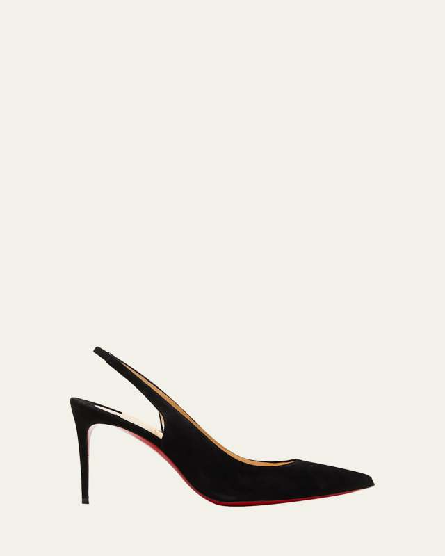 Kate Suede Red Sole Slingback Pumps