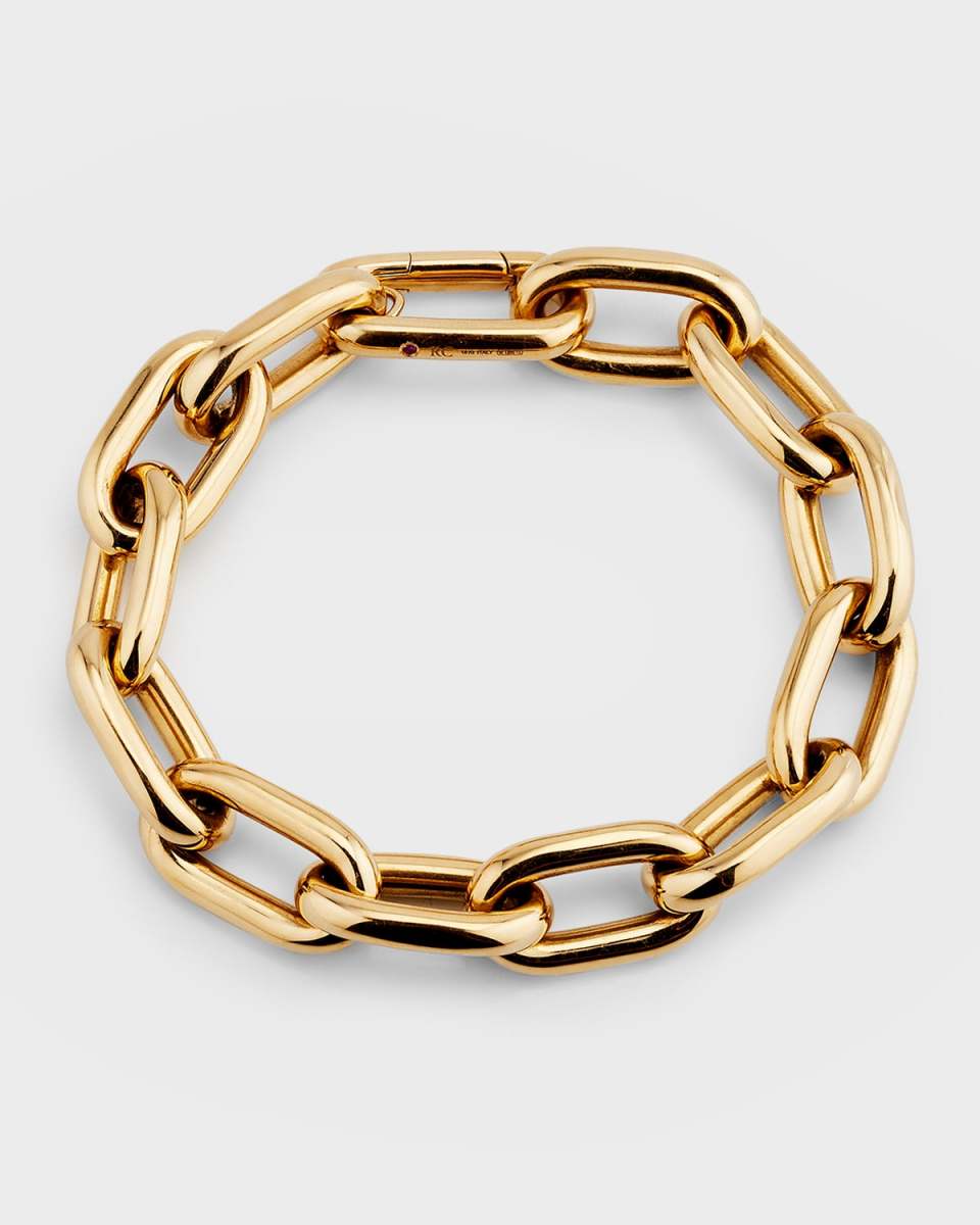 18k Yellow Gold Chunky Paperclip Chain Bracelet
