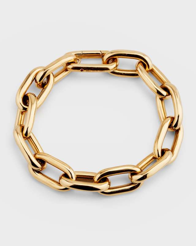 18k Yellow Gold Chunky Paperclip Chain Bracelet