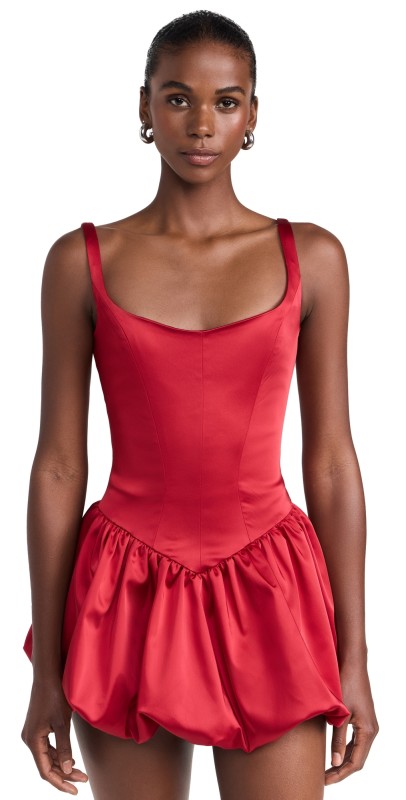 Amanda Uprichard Bettina Skort Romper Ruby