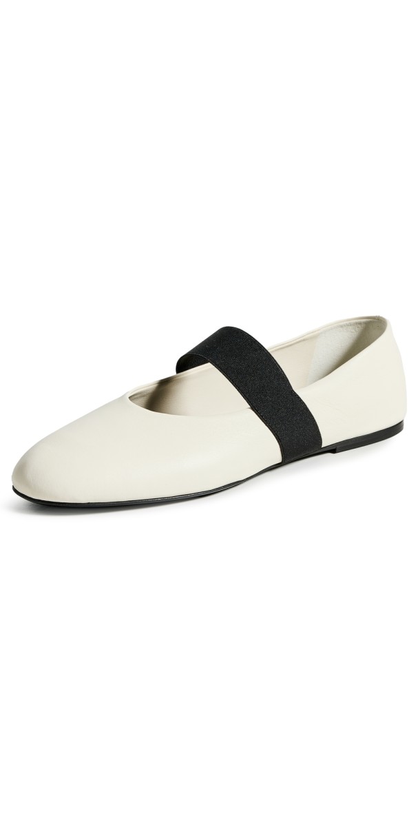 CO Elastic Ballerina Flats Ivory