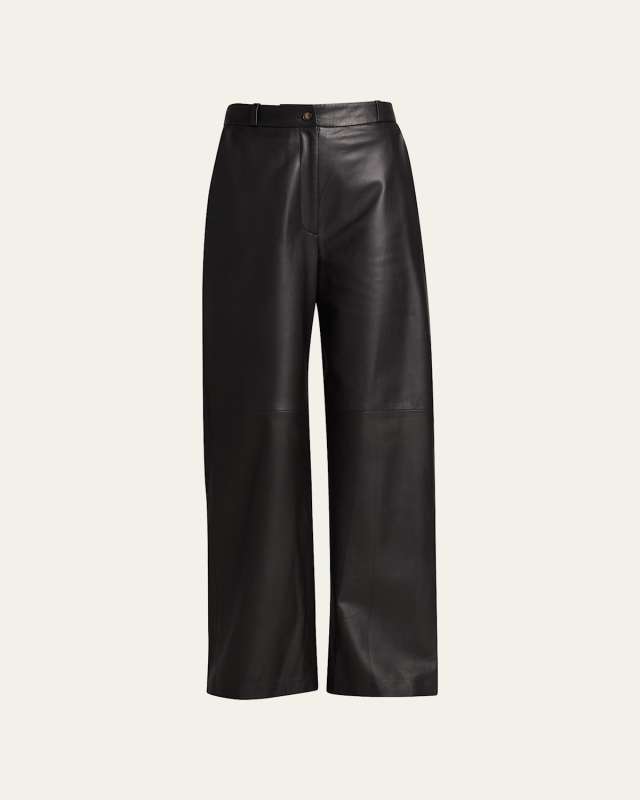 Noro Wide-Leg Leather Pants