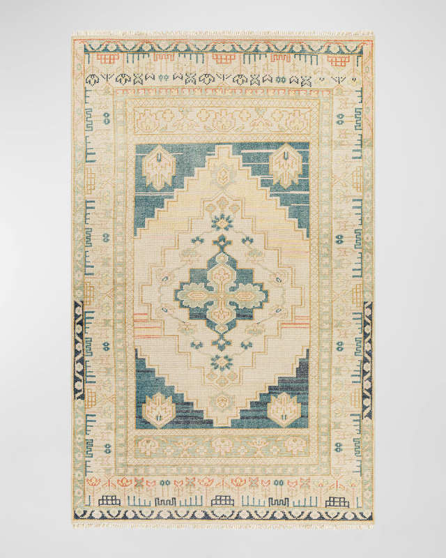 Anadolu Teal Hand-Knotted Rug, 9' x 12'