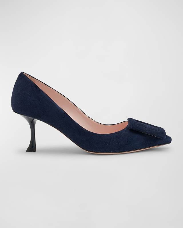 Viv In The City Suede Buckle Pumps