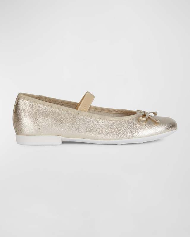 Girl's Plie Metallic Bow Ballerina Flats, Toddler/Kids