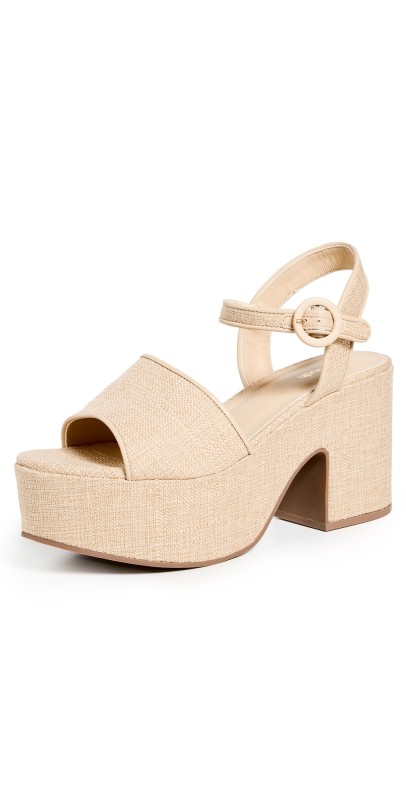 Larroudé Miso Platform Sandals Beige