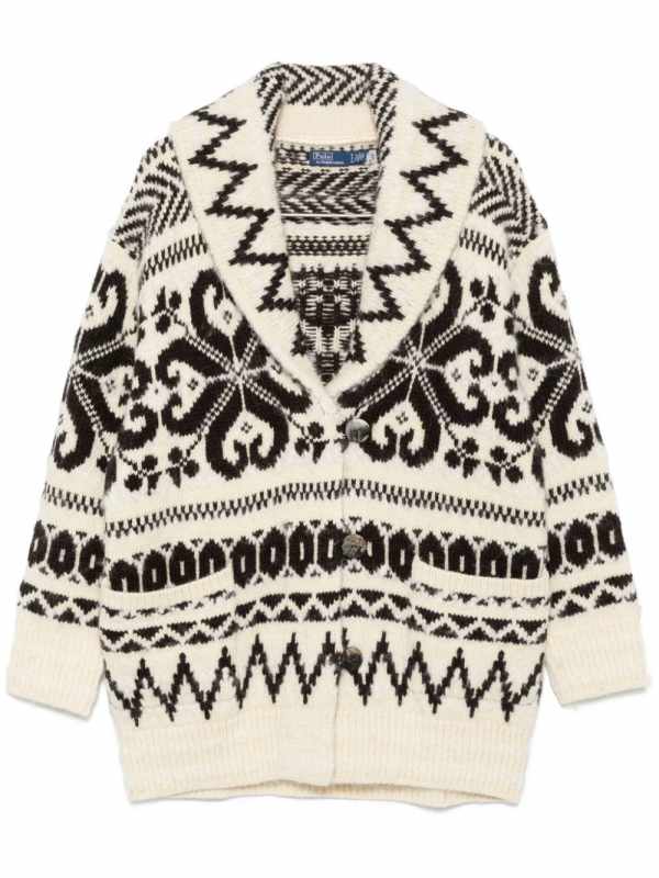 patterned-jacquard cardi-coat