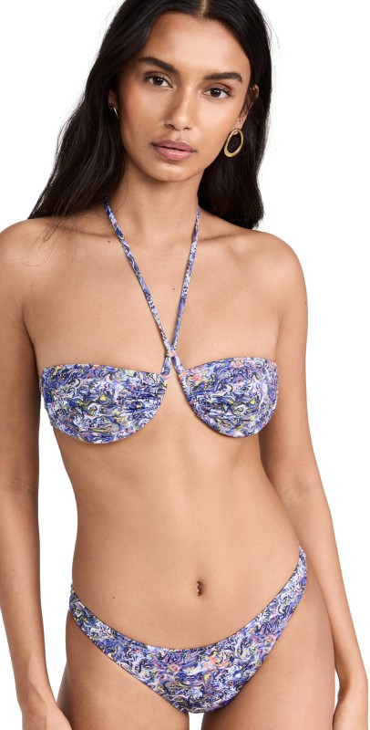 Bananhot Jussy Covered Bikini Bottoms Blue Jungle