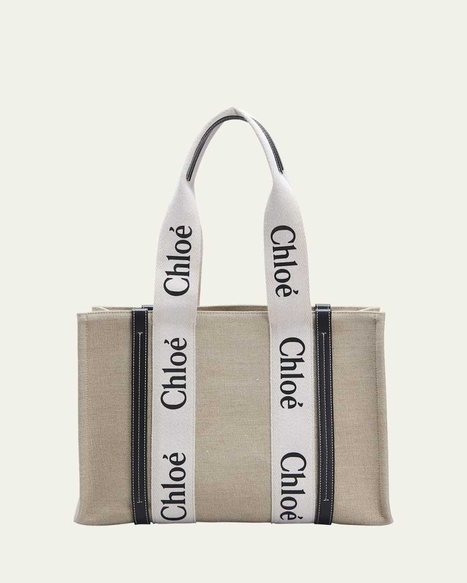 Woody Medium Tote Bag in Linen