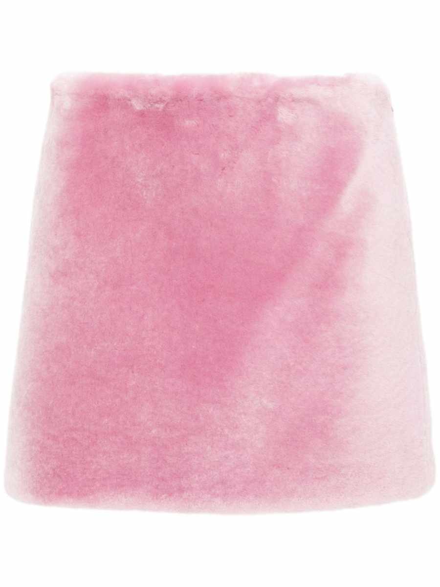 shearling A-line miniskirt
