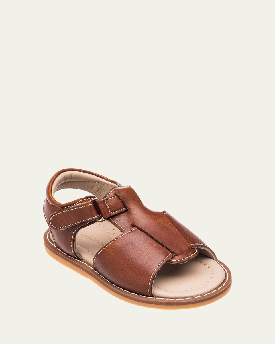 Boy's Grip-Strap Leather Sandals,