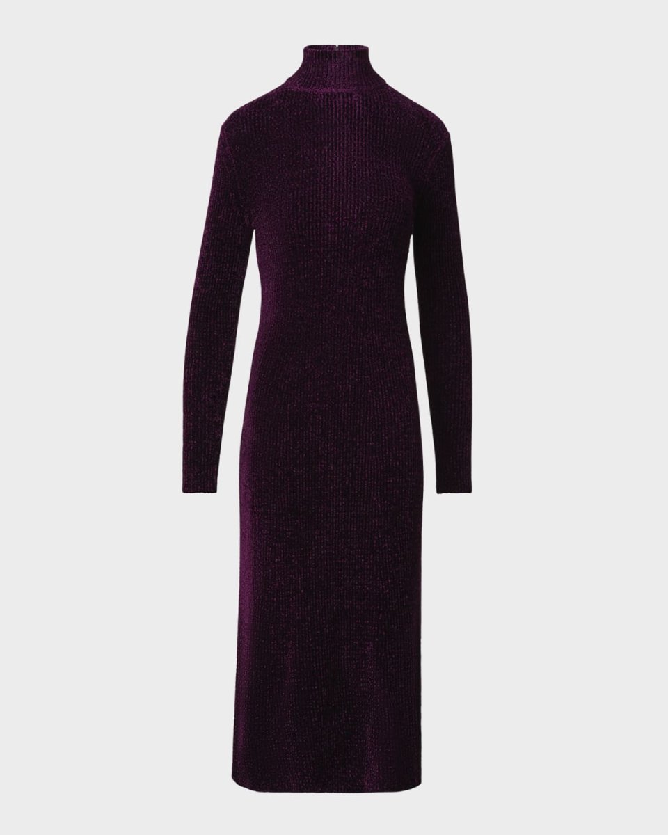 Chenille Ribbed Knit Tube Midi Dress