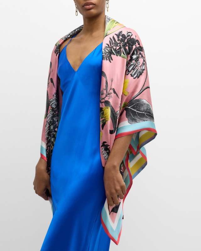 Vita Double-Sided Multicolor Silk Scarf