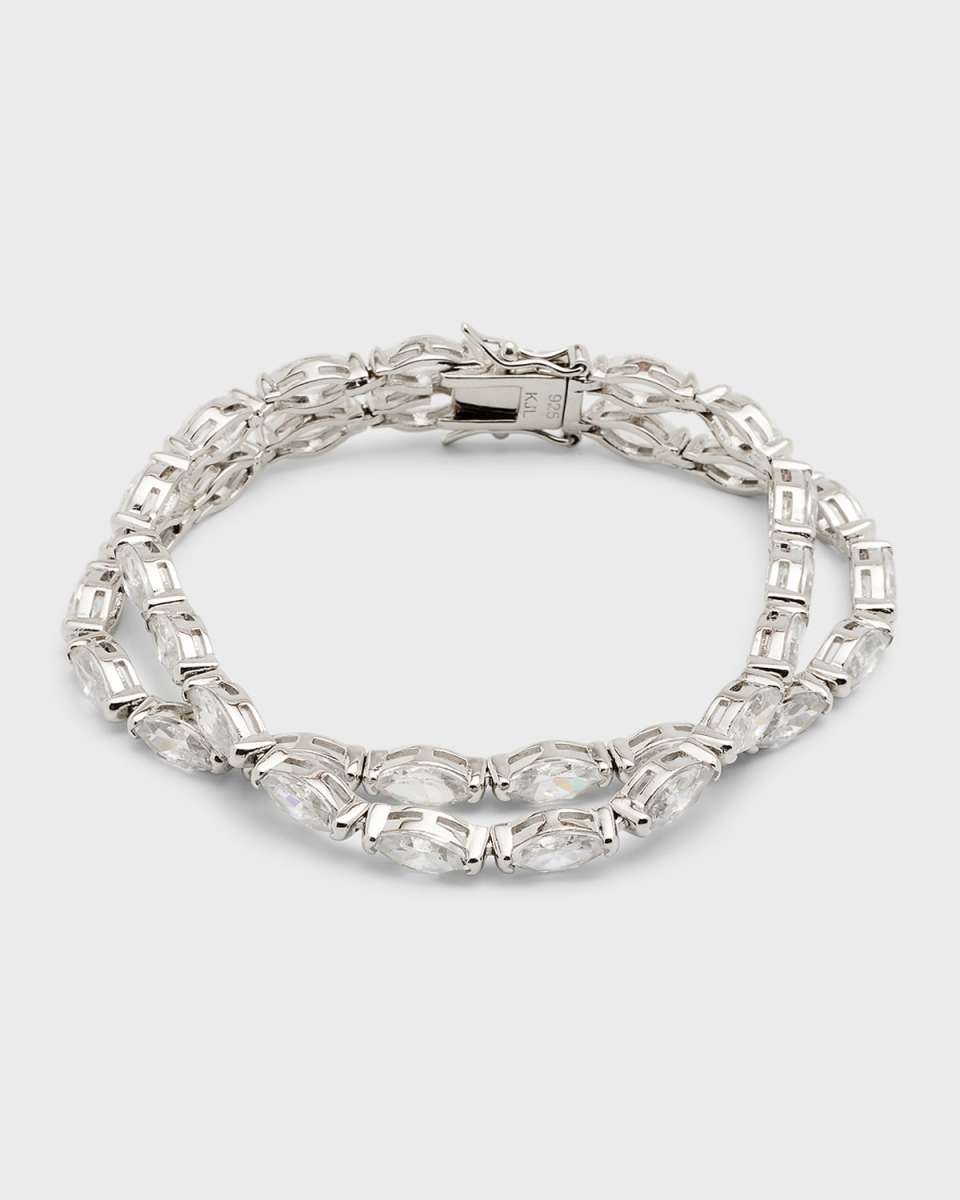 Double Marquise Cubic Zirconia Tennis Bracelet