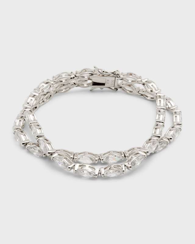 Double Marquise Cubic Zirconia Tennis Bracelet