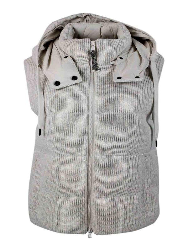 Brunello Cucinelli Manteau Court - Blanc