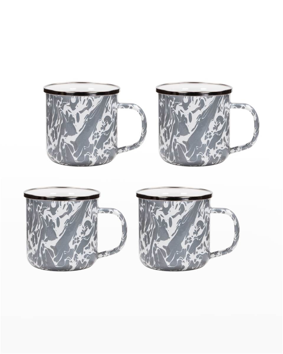 Red Swirl Adult Mugs, Set of 4