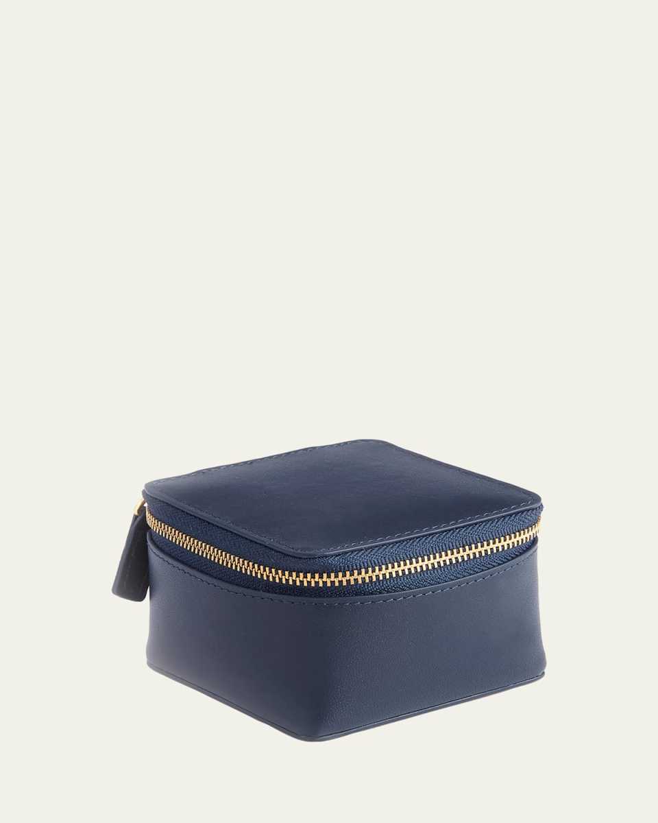 Monogrammed Leather Jewelry Trinket Case