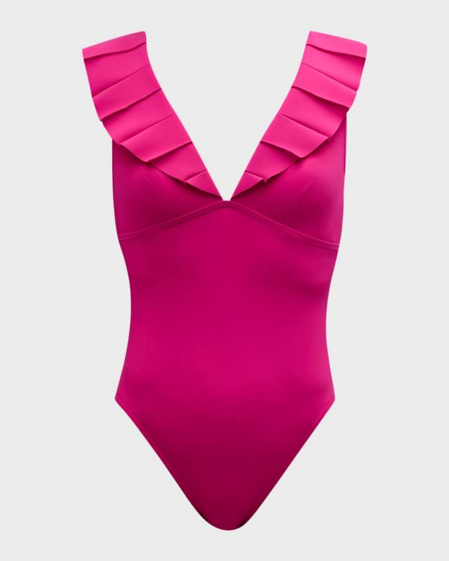 Alora V-Neck Silent Underwire One-Piece Swimsuit