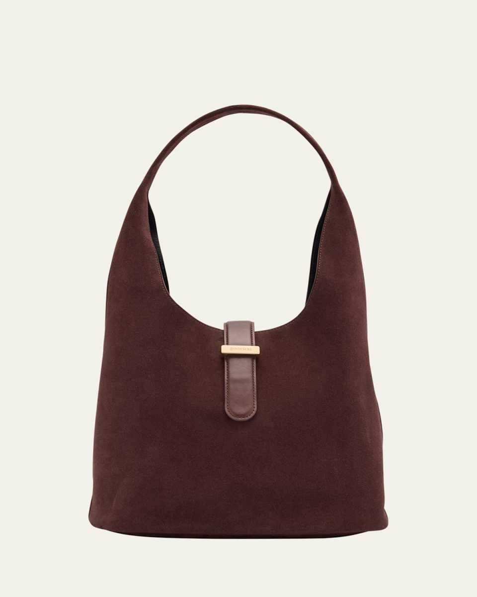Khai Buckle Suede Hobo Bag