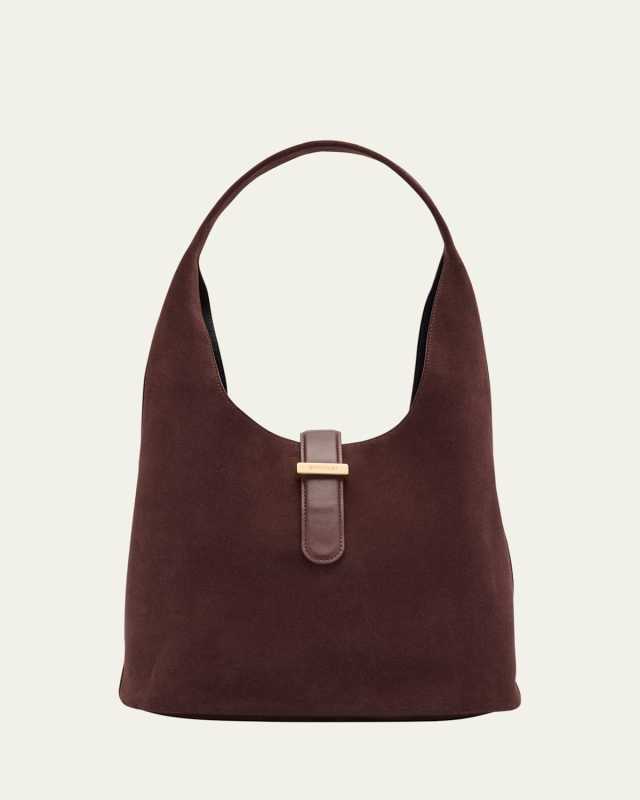 Khai Buckle Suede Hobo Bag