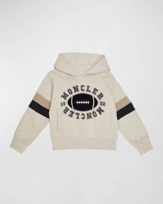 Boy's Football-Inspired Logo-Print Hoodie, Size 8-14