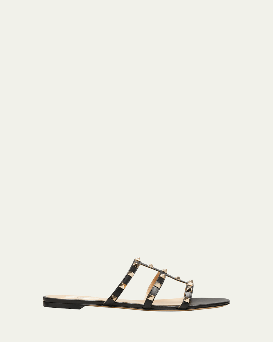 Rockstud Caged Flat Slide Sandals
