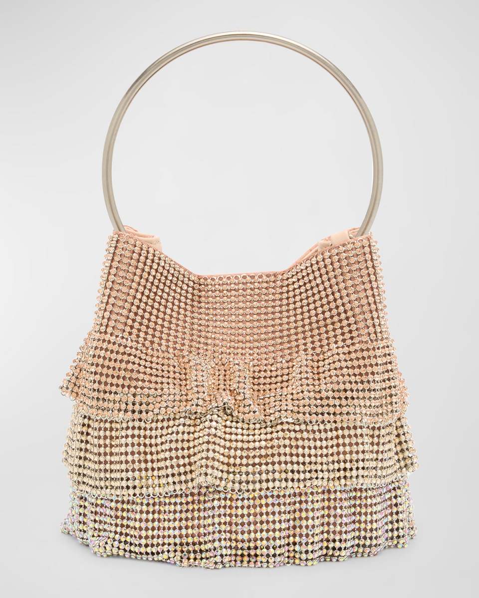 Ruffled Crystal Bucket Bag