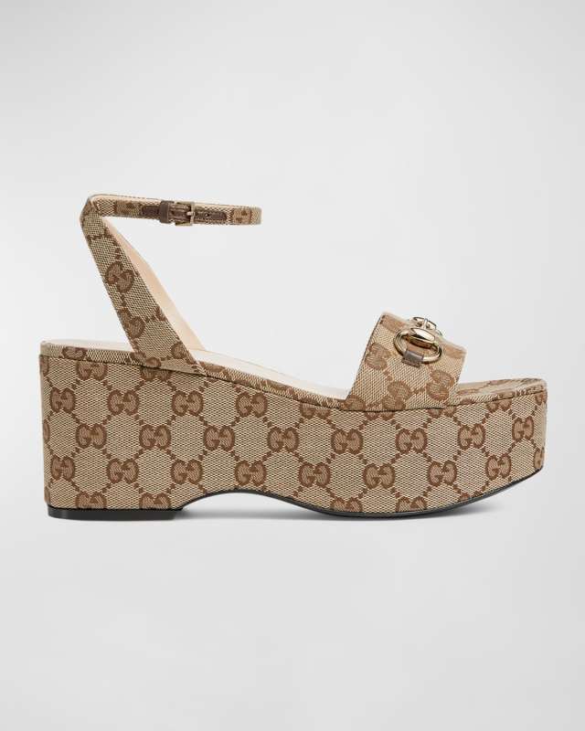 Lady GG Canvas Bit Platform Sandals