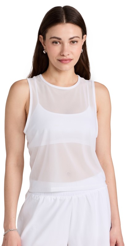 Beyond Yoga Show Off Mesh Tank White