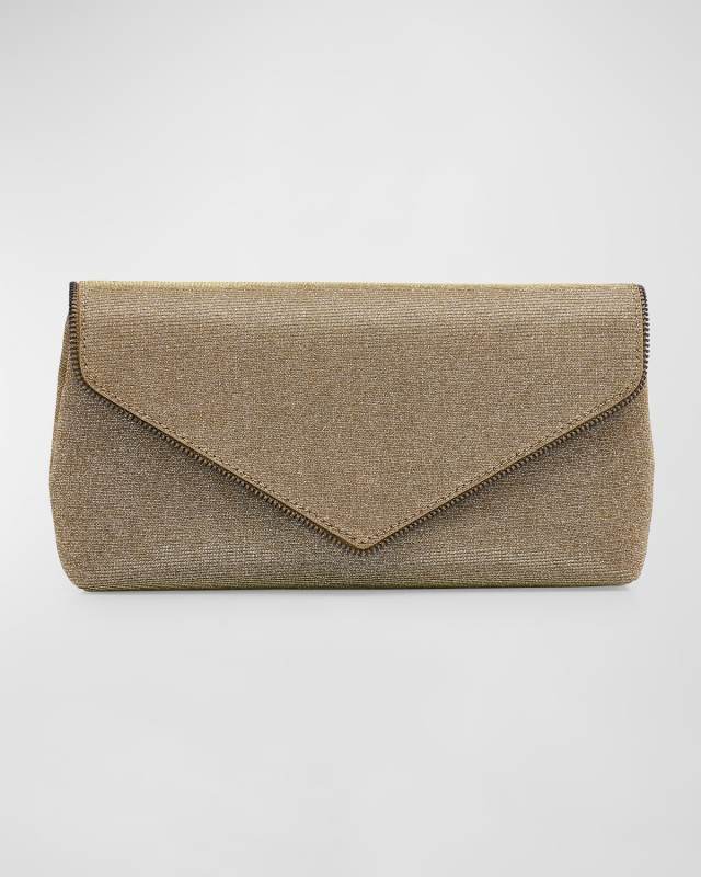 Zip Envelope Glitter Clutch Bag