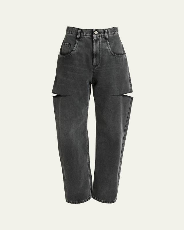 Slit Denim Pants