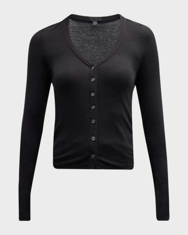 Modal Rib Slim Long-Sleeve Cardigan