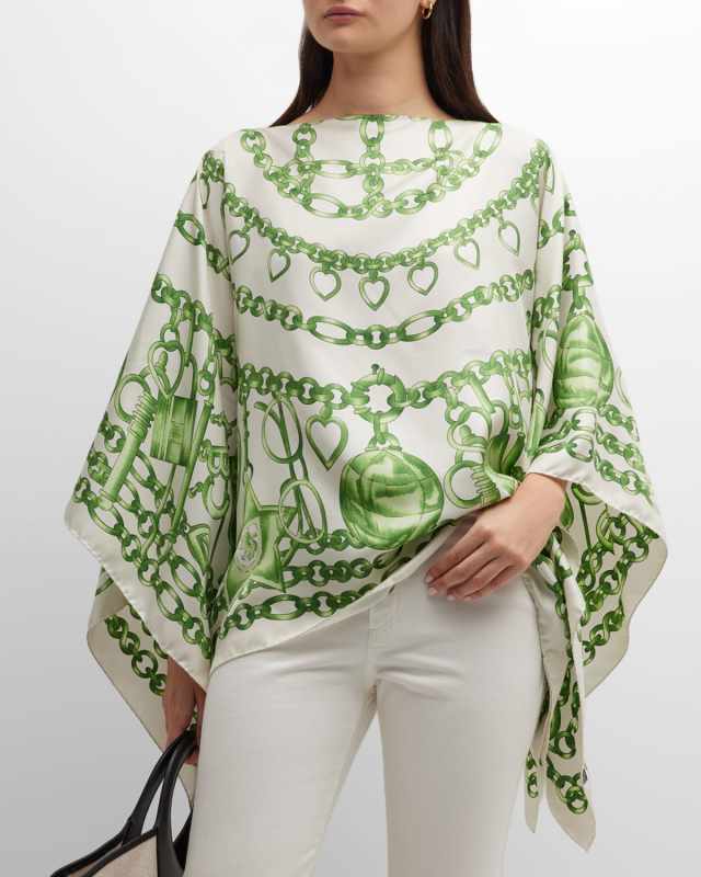 Green Bracelet Silk Poncho