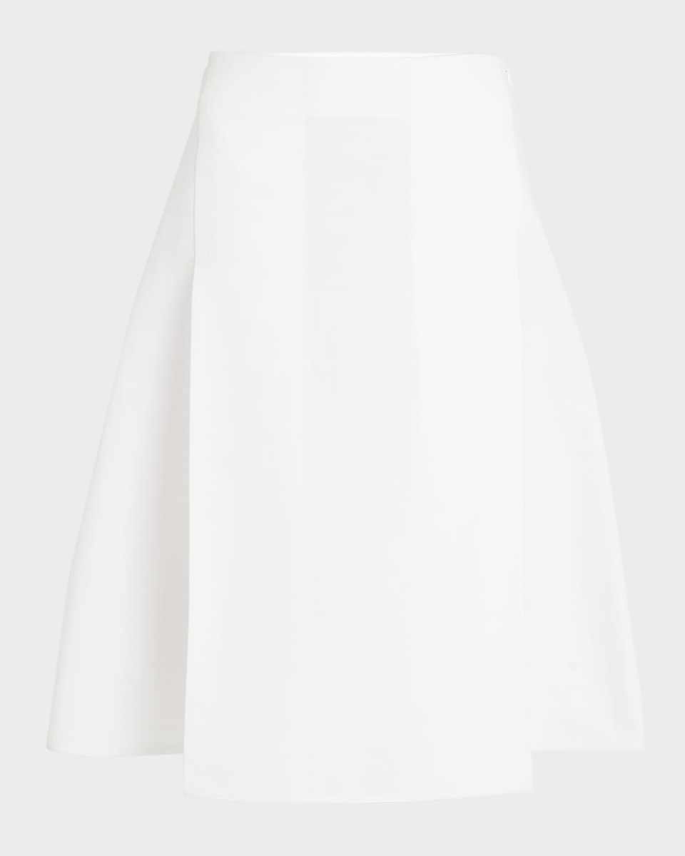 Flared Midi Skirt with Double Pleating