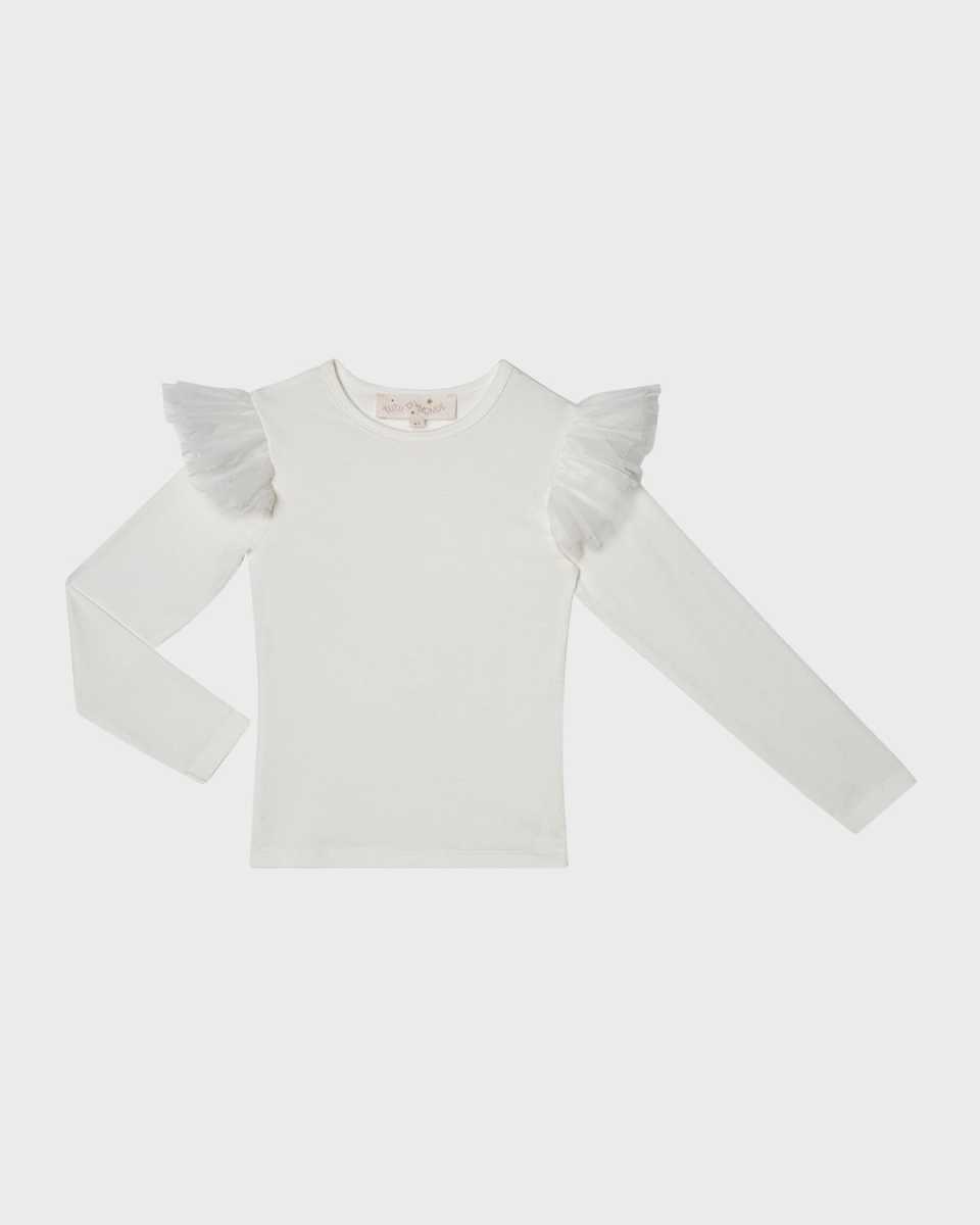 Girl's Natalia Ruffle Trim Top, Size 2-11