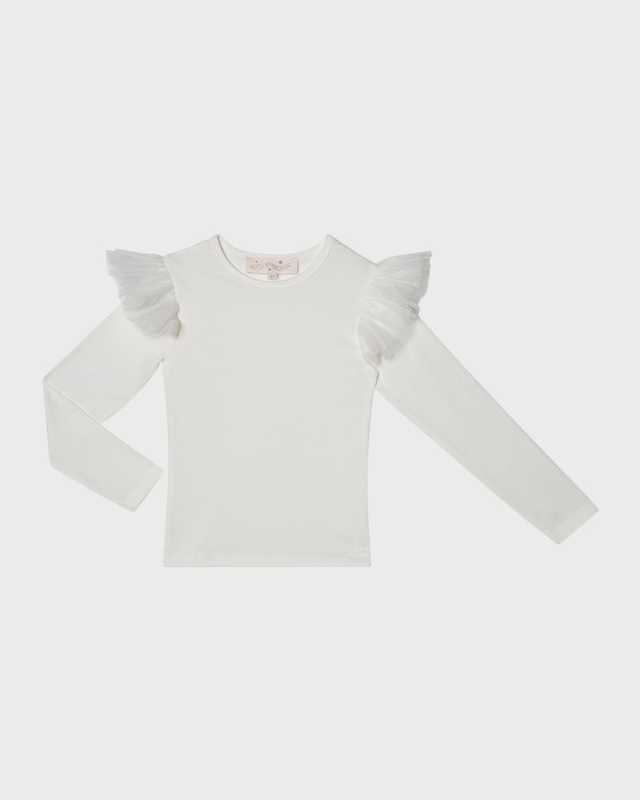 Girl's Natalia Ruffle Trim Top, Size 2-11
