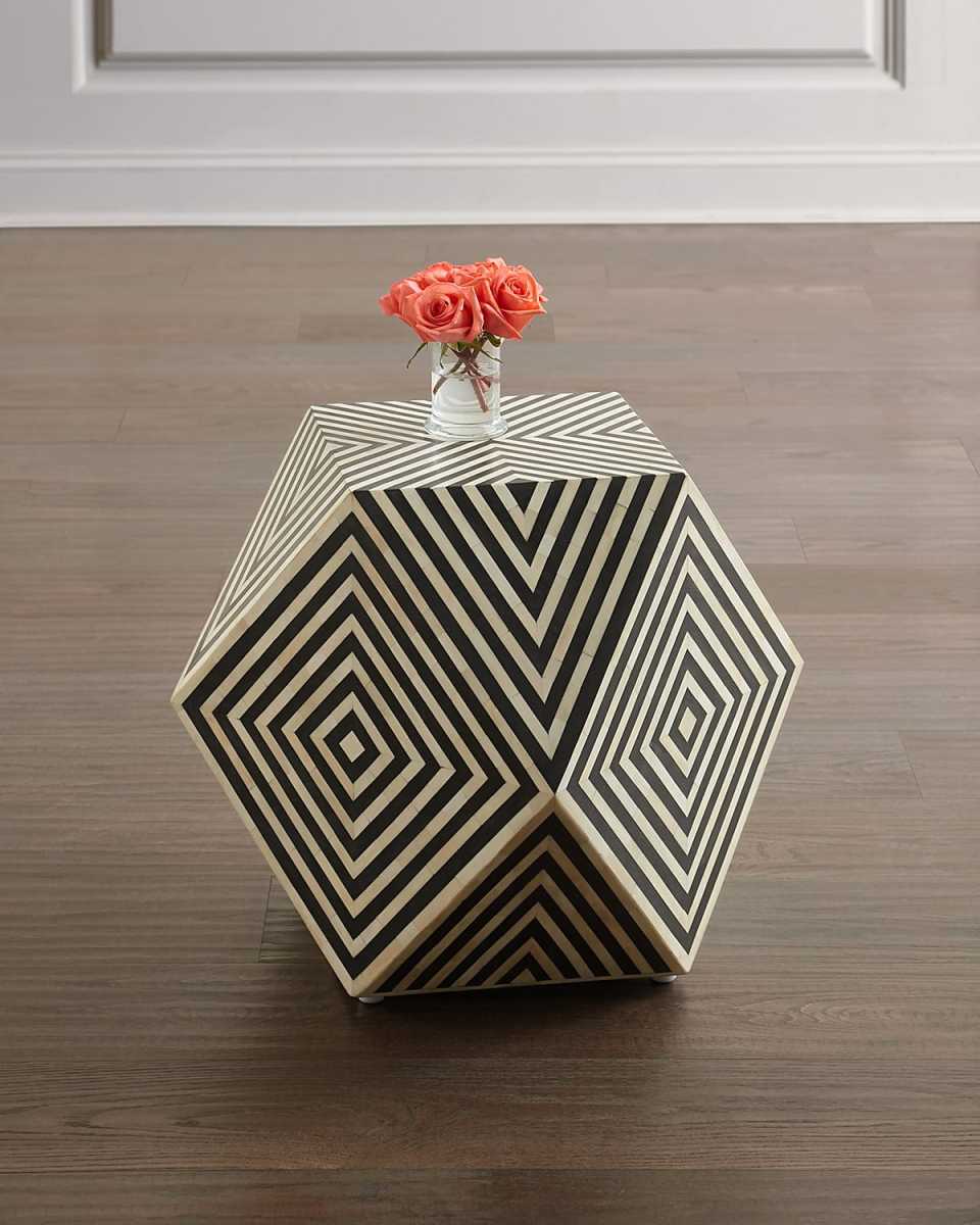 Zanzibar Bone Inlay Side Table