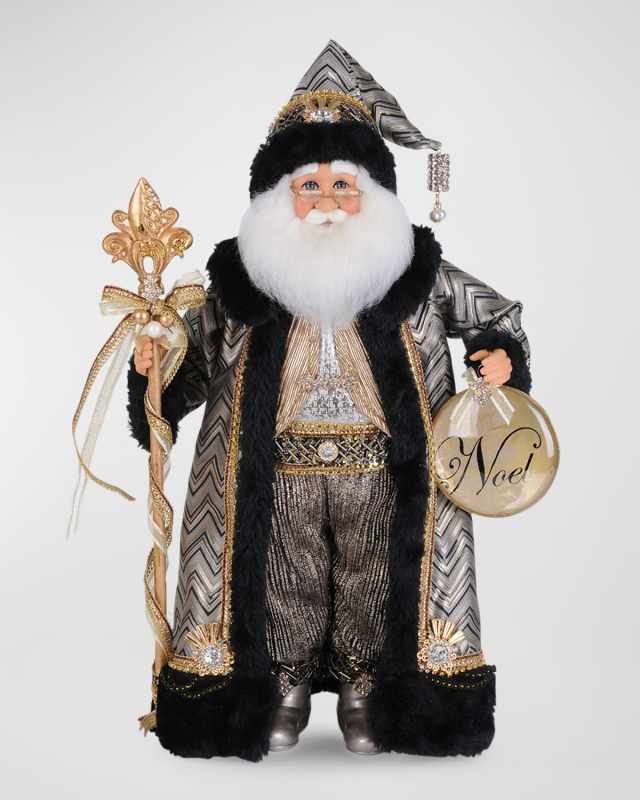 Silver and Gold Noel Santa Figure