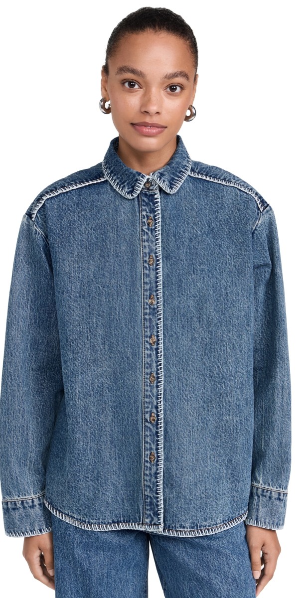 Still Here Western Shirt in Classic Blue Classic Blue